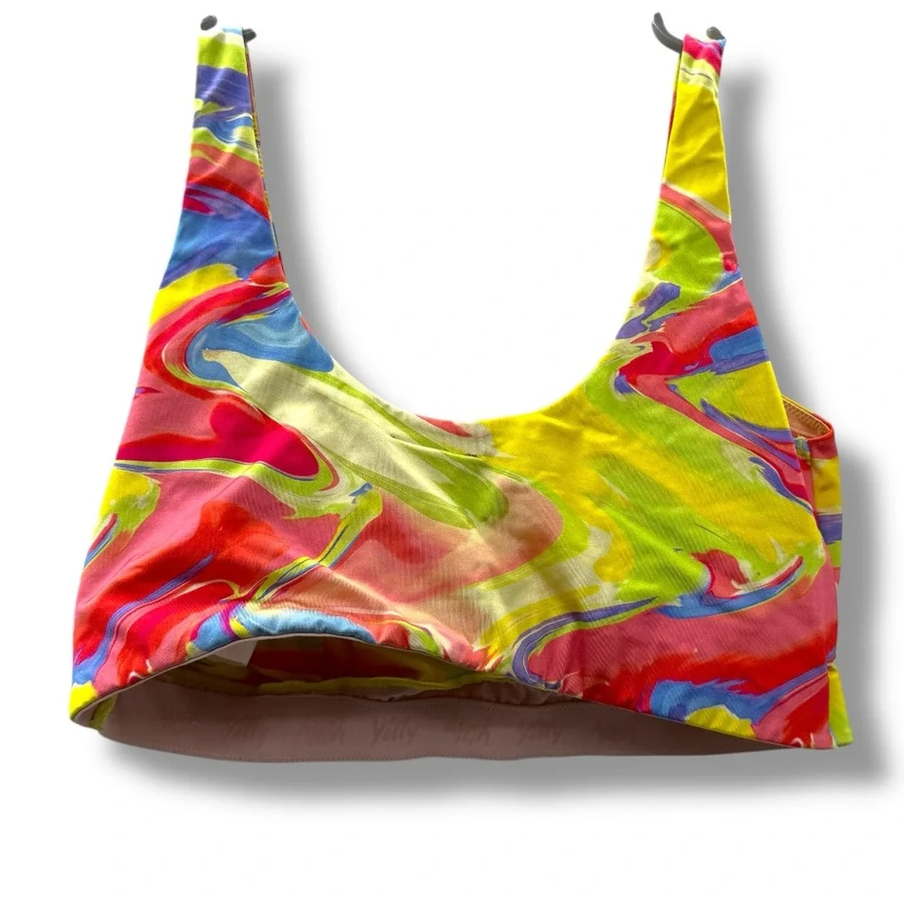 Yitty Lizzo Rainbow Pride Shaping Midi Bralette Sports Bra Sz‎ L